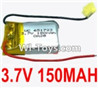 3.7V Battery-3.7V 150MAH 15C Battery with Two Wire-651723,Size:23X17X6.5mm,Weight:4.8g