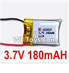 3.7V Battery-3.7v 180mah 15C Battery with Two Wire-602025,Size:25X20Xmm,Weight:6g
