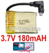 3.7V Battery-3.7v 180mah 15C Battery with White 1.25 Plug-602025 Version 1,Size:26X20X6mm,Weight:6.5g with Black cover