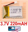 3.7V Battery-3.7v 220mah 15C Battery with White 1.25 Plug-752025,702025,602025,Size:27X20X8mm,Weight:6.3g