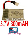 3.7V Battery-3.7v 300mah 25C Battery with 51005 Air-to-air Plug-752030,702030,Size:33X20X8mm,Weight:5.6g