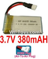 3.7V Battery-3.7v 380mah 25C Battery with 51005 Air-to-air Plug-602035,Size:37X20X8mm,Weight:10.3g