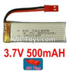 3.7V Battery-3.7v 500mah 15C Battery with Red JST Plug-721855-Version 2 without cover,Size:55X18X7.2mm,Weight:14.2g