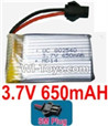 3.7V Battery-3.7v 650mah 15C Battery with Black SM Plug-802540,Size:40X25X8mm,Weight:19g