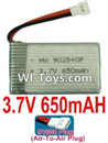 3.7V Battery-3.7v 650mah 15C Battery with White 51005 Air-To-Air Plug-902540,802540,Size:40X25X8mm,Weight:19g