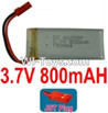 3.7V Battery-3.7V 800mah Battery with Red JST Plug-802555,Size:55X25X8mm,Weight:23g