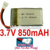 3.7V Battery-3.7v 850mah 15C Battery with Black 51005 Air-To-Air Plug-902540,Size:42X25X9mm,Weight:17.5g