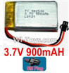 3.7V Battery-3.7v 900mah 15C Battery with Black SM Plug-982540,Size:43X25X10mm,Weight:23g