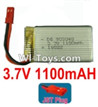 3.7V Battery-3.7v 1100mah 15C Battery with Red JST Plug-903048,Size:52X30X10mm,Weight:31.3g