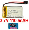 3.7V Battery-3.7v 1100mah 15C Battery with Black SM Plug-923048,Size:50X30X9mm,Weight:27g