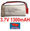 3.7V Battery-3.7v 1300mah 15C Battery with Red JST Plug-903060,Size:62X30X9mm,Weight:32g