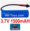 3.7V Battery-3.7v 1500mah 15C Battery with Black SM Plug-18650,Size:67X18X18mm,Weight:37.5g