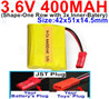 3.6V 400MAH Battery-With JST Plug-(Shape-M-Shape,One Row with 3 Inner-Battery)-Size-42x51x14.5mm,3.6V NI-CD NI-MH 400MAH Battery be suit for RC Truck,RC Car,RC Boat,RC Robot,rc tank,rc Quadcoter,Drone,RC Helicopter,etc.