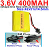 3.6V 400MAH Battery-With SM Plug-(Shape-M-Shape,One Row with 3 Inner-Battery)-Size-42x51x14.5mm,3.6V NI-CD NI-MH 400MAH Battery be suit for RC Truck,RC Car,RC Boat,RC Robot,rc tank,rc Quadcoter,Drone,RC Helicopter,etc.