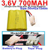 3.6V 700MAH Battery-With HuanQi-2P plug(1X Square hole+ 1X D-Shape Hole.The D-Shape Hole is Red Wire)-(Shape-One Row with 3X Inner-Battery)-Size-50x42x15mm,3.6V NI-CD NI-MH 700MAH Battery be suit for RC Truck,RC Car,RC Boat,RC Robot,rc tank,rc Quadcoter,Drone,RC Helicopter,etc.
