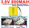 3.6V 800MAH Battery-With Datian Palace-2P Plug(The D-Shape hole is Black wire)-(Shape-One Row with 3X Inner-Battery)-Size-50x42x15mm,3.6V NI-CD NI-MH 800MAH Battery be suit for RC Truck,RC Car,RC Boat,RC Robot,rc tank,rc Quadcoter,Drone,RC Helicopter,etc.