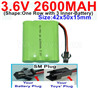 3.6V 2600MAH Battery-With SM Plug-(Shape-One Row with 3 Inner-Battery)-Size-Size-42x50x15mm,3.6V NI-CD NI-MH 2600MAH Battery be suit for RC Truck,RC Car,RC Boat,RC Robot,rc tank,rc Quadcoter,Drone,RC Helicopter,etc.