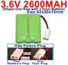 3.6V 2600MAH Battery-With Oda Palace Plug(Round hole-Red Wire)-(Shape-One Row with 3 Inner-Battery)-Size-Size-42x50x15mm,3.6V NI-CD NI-MH 2600MAH Battery be suit for RC Truck,RC Car,RC Boat,RC Robot,rc tank,rc Quadcoter,Drone,RC Helicopter,etc.