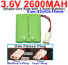 3.6V 2600MAH Battery-With Oda Palace Plug(Round hole-Black Wire)-(Shape-One Row with 3 Inner-Battery)-Size-Size-42x50x15mm,3.6V NI-CD NI-MH 2600MAH Battery be suit for RC Truck,RC Car,RC Boat,RC Robot,rc tank,rc Quadcoter,Drone,RC Helicopter,etc.