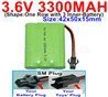 3.6V 3300MAH Battery-With SM Plug-(Shape-One Row with 3 Inner-Battery)-Size-Size-42x50x15mm,3.6V NI-CD NI-MH 3300MAH Battery be suit for RC Truck,RC Car,RC Boat,RC Robot,rc tank,rc Quadcoter,Drone,RC Helicopter,etc.