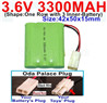 3.6V 3300MAH Battery-With Oda Palace Plug(Round hole-Black Wire)-(Shape-One Row with 3 Inner-Battery)-Size-Size-42x50x15mm,3.6V NI-CD NI-MH 3300MAH Battery be suit for RC Truck,RC Car,RC Boat,RC Robot,rc tank,rc Quadcoter,Drone,RC Helicopter,etc.