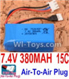 7.4V Battery-7.4V 380mah 25C Lipo Battery with 51005 White Air-To-Air Plug-752035,Size:41.5X20X20mm,Weight:20g,Plug:White Air-To-Air Plug