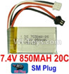 7.4V Battery-7.4V 850mah 20C Lipo Battery with Black SM Plug-703048,Size:56X30X17mm,Weight:38.9g,Be suit for Baolong RC Quadcopter,RC Helicopter,etc. 7.4V Battery-7.4V 850mah 20C Lipo Battery with Black SM Plug-703048,Size:56X30X17mm,Weight:38.9g,Be suit for Baolong RC Quadcopter,RC Helicopter,etc.