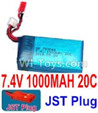 7.4V Battery-7.4V 1000MAH Lipo Battery with Red JST Plug-753048,Size:55X30X16mm,Weight:46g,Be suit for RC Quadcopter,RC Helicopter,Car,Boat,etc.