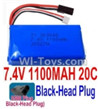7.4V Battery-7.4V 1100mah 20C Lipo Battery with 5500 Black Head Plug-903048,Size:53X30X18mm,Weight:53.8g,Be suit for RC Quadcopter,Helicopter,Car,Boat,etc.