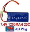 7.4V Battery-7.4V 1200mah 20C Lipo Battery with Red JST Plug-723060,Size:65X30X16mm,Weight:62.1g,Be suit for Wltoys V353 V666 RC Quadcopter,Helicopter,Car,Boat,etc.