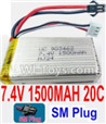 7.4V Battery-7.4V 1500mah 20C Lipo Battery with Black SM Plug-903462,Size:65X34X18mm,Weight:83.5g,Be suit for RC Quadcopter,Helicopter,Car,Boat,etc.