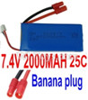 7.4V Battery-7.4v 2000mah 25C Lipo Battery with Banana Plug-903475,Size:80X34X18mm,Weight:96.2g,Be suit for SYMS X8 X8C X8WG RC Quadcopter,Helicopter,Car,Boat,etc.