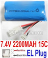 7.4V Battery-7.4V 2100mah 15C Lipo Battery with 2P EL Plug-For FT009 Boat(Red wire-Square Hole,Black Wire-Roud Hole),Size:65X38X18mmmm,Weight:91g,Be suit for RC Quadcopter,Helicopter,Car,Boat,etc.