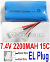 7.4V Battery-7.4V 2100mah 15C Lipo Battery with 2P EL Plug-(Red wire-Round Hole,Black Wire-Square Hole),Size:65X38X18mmmm,Weight:91g,Be suit for RC Quadcopter,Helicopter,Car,Boat,etc.
