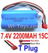 7.4V Battery-7.4V 2200mah 15C Lipo Battery with T Plug(Horizontal shaft-Red Wire,Verticall shaft-Black wire),Size:65X38X18mmmm,Weight:91g,Be suit for RC Quadcopter,Helicopter,Car,Boat,etc.