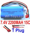 7.4V Battery-7.4V 2200mah 15C Lipo Battery with T Plug(Horizontal shaft-Black Wire,Verticall shaft-Red wire),Size:65X38X18mmmm,Weight:91g,Be suit for RC Quadcopter,Helicopter,Car,Boat,etc.
