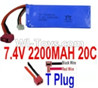 7.4V Battery-7.4v 2200mah 20C Lipo Battery with T Plug-7034100(Horizontal shaft-Black Wire,Verticall shaft-Red wire),Size:100X34X15mm,Weight:117.3g,Be suit for RC Quadcopter,Helicopter,Car,Boat,etc.