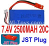 7.4V Battery-7.4v 2500mah 20C Lipo Battery with Red JST Plug-903480,Size:83X34X18mm,Weight:96g,Be suit for RC Quadcopter,Helicopter,Car,Boat,etc.