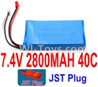 7.4V Battery-7.4v 2800mah 40C Lipo Battery with Red JST Plug,Size:90X44X13mm,Weight:99g,Be suit for Wltoys v262 v323 v666,U829X,Xinxun X30 RC Quadcopter,Helicopter,Car,Boat,etc. 7.4V Battery-7.4v 2800mah 40C Lipo Battery with Red JST Plug,Size:90X44X13mm,Weight:99g,Be suit for Wltoys v262 v323 v666,U829X,Xinxun X30 RC Quadcopter,Helicopter,Car,Boat,etc.