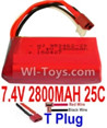 7.4V Battery-7.4V 2800mah 25C Lipo Battery with T Plug-953462(Horizontal shaft-Red Wire,Verticall shaft-Black wire),Size:80X34X19mm,Weight:93g,Be suit for RC Quadcopter,Helicopter,Car,Boat,etc.