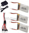Cheerson CX-33 CX-33C Parts-13-05 7.4v 450mah battery(3pcs) & Upgrade 1-to-3 conversion Charging cable(1pcs) & Charger,Cheerson CX-33 CX-33C RC Drone Quadcopter Spare parts,5.8G real-time image transmission aerial aircraft accessories