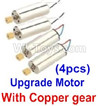Holy Stone F181 Parts-56 Upgrade Reversing-rotating Motor with Black and white wire(2pcs) & rotating Motor with red and Blue wire(2pcs)-All with copper gear,Holy Stone F181 RC Quadcopter Drone Spare Parts Replacement Accessories