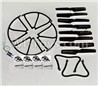 DFD-F183-Parts-36 Crash set 2-(Propelers-8pcs & Landing skid-2pcs & Outer protect frame-4pcs & Motor-2pcs & Main gear with hollow pipe-4pcs & Motor seat-4pcs))-Black For DFD F183 F183C Quadcopter parts,rc Drone parts