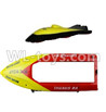 Double Horse 7011 RC boat parts ,Shuang Ma dh 7011 parts-06 Upper shell cover,Upper canopy & Bottom shell cover-Yellow