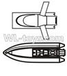 Double Horse 7013 rc boat parts ShuangMa dh7013 parts-01 Upper canopy,Upper shell cover & Bottom boat shell cover