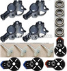 BOLON K-896 Parts-32 Motor seat cover(4pcs) & Bearing(4pcs) & Main gear with hollow pipe(4pcs) & Motor cover(4pcs)-Black,BOLON K-896 RC Quadcopter Drone Spare Parts Accessories,BOLON TOYS K896 Replacement Parts