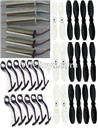 Fayee FY805 Parts-15 Propellers(18pcs) & Outer protect frame(12pcs) & Main motor(6pcs-3CW+3CCW),Fayee FY805 RC Hexacopter Drone Spare Parts,FY805 Quadcopter Replacement Accessories