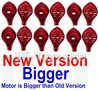 HuaJun Toys W609-7 W609-8 Parts-09-01 Upper and bottom motor cover-Red(6 set),HuaJun Toys W609-7 W609-8 RC Hexadcopter Drone Spare Parts,HJ Toys W609-7 W609-8 Accessoriess Replacement