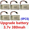 JJRC 1000 Parts-16 Upgrade Battery 3.7v 380mah 25C(Size-3.9X2X0.7CM)-5pcs For JJRC 1000 RC Quadcopter,RC Drone,JJ-1000 Sapre Parts