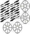 JJRC H11 H11C H11D Parts-10 Main rotor blades,Propellers(16pcs) & Outer protect frame(16pcs) For JJRC H11 H11C H11D Quadcopter Spare parts,RC drone Parts,2.4G UFO Parts